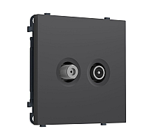 Комплект механизма розетки TV оконечной + SAT SIGMA Графит Мягкое касание 5-862MHz 3.5dB/950-2150MHz 3.8dB QUANT PRO Ambrella Volt MS913310 (SP9133, PR217)