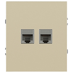 Розетка Эра Arktik 16-3108-04 информационная двойная 2XRJ45 шампань Б0070487