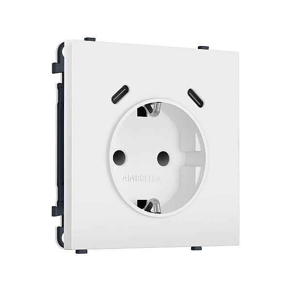 Комплект механизма электрической розетки SIGMA Белый матовый 2USB С+C 20W Ambrella Volt MS130510 (SP1305, PR165)