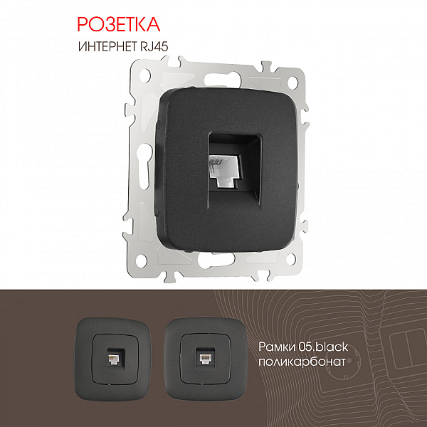 Розетка RJ45 Arte Milano 205.45-1.black