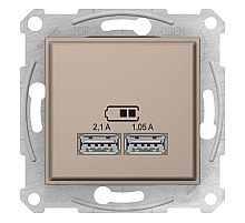 Розетка компьютерная 2xUSB Schneider Electric Sedna 2,1A SDN2710268