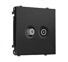 Комплект механизма розетки TV оконечной + SAT SIGMA Черный матовый 5-862MHz 3.5dB/950-2150MHz 3.8dB QUANT PRO Ambrella Volt MS813310 (SP8133, PR217)