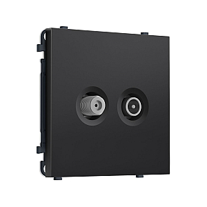 Комплект механизма розетки TV оконечной + SAT SIGMA Черный матовый 5-862MHz 3.5dB/950-2150MHz 3.8dB QUANT PRO Ambrella Volt MS813310 (SP8133, PR217)