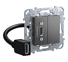 Розетка компьютерная HDMI с переходником Schneider Electric Unica Top MGU5.430.12ZD