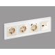 Комплект механизма розетки 2USB A+C 20W (быстрая зарядка) Ambrella Volt Alfa MA311010