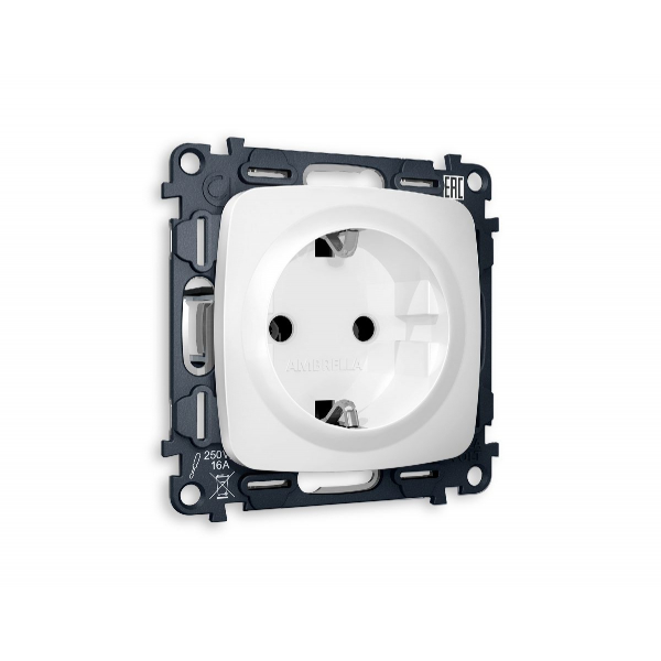Комплект механизма розетки с/з на винтовых зажимах Ambrella Volt Omega MO126010 Комплект механизма розетки с/з на винтовых зажимах Ambrella Volt Omega MO126010