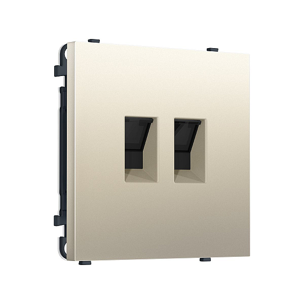 Комплект механизма компьютерной двойной розетки SIGMA Шёлк RJ-45 Ambrella Volt MS552110 (SP5521, PR189)