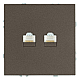 Розетка компьютерная 2-местная RJ-45 (механизм), Stekker Эмили, RST00-5111-09, антрацит, soft touch 49926