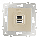 Розетка USB 2.1А+1А Arte Milano 203.46-1.shampan