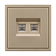 Розетка телефонная двойная софт-тач золотой песок Arlight SCT-MTL2-SFPL-GD (2хRJ-11, 4C) 054310(1)