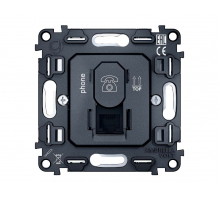 Механизм телефонной розетки RJ-11 (4P4C) с автоматической защитной шторкой Ambrella Volt Quant VM190