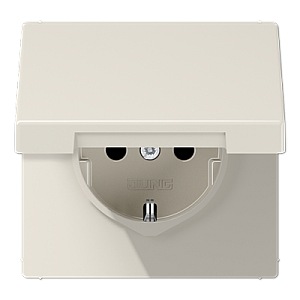 Розетка 2K+З cо шторками и крышкой Jung LS1520BFKIKL