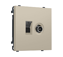 Комплект механизма розетки компьютерной + TV оконечной SIGMA Кашемир RJ-45 Ambrella Volt MS352510 (SP3525, PR195)