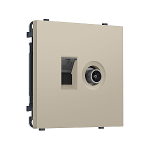 Комплект механизма розетки компьютерной + TV оконечной SIGMA Кашемир RJ-45 Ambrella Volt MS352510 (SP3525, PR195)