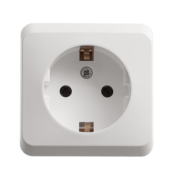 Розетка 2К+З Systeme Electric Этюд 16A 250V белая PA16-003B