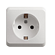 Розетка 2К+З Systeme Electric Этюд 16A 250V белая PA16-003B