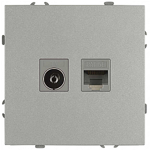 Розетка Эра Galaxy 15-3110-03 комбинированная RJ45+TV IP20 алюминий Б0070780