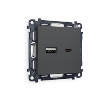 Комплект механизма розетки 2USB A+C 20W (быстрая зарядка) Ambrella Volt Alfa MA911010