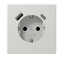 Розетка 2K+З USB Typ AC Jung LS1520-15CALG