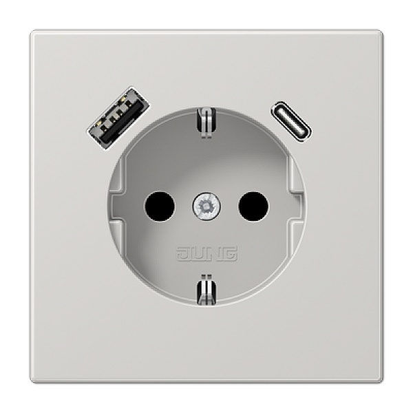 Розетка 2K+З USB Typ AC Jung LS1520-15CALG