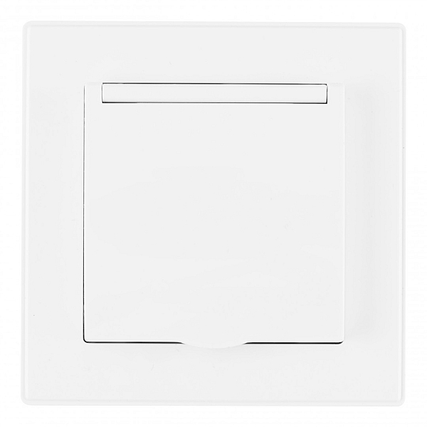 Комплект розетки с/з и шторками, защитной крышкой и рамкой Arte Milano SET06-1-41-1 white