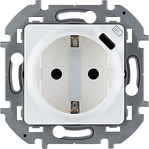 Розетка с/з с USB тип C со шторками Legrand Inspiria 673770