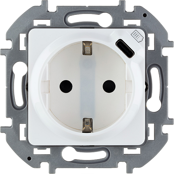 Розетка с/з с USB тип C со шторками Legrand Inspiria 673770