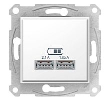 Розетка компьютерная 2xUSB Schneider Electric Sedna 2,1A SDN2710221