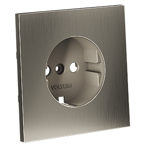 Накладка для розетки с заземлением Voltum S70 Metal (никель) VLSM000611