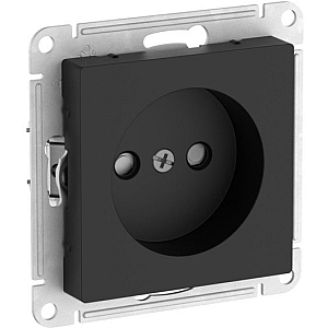 Розетка без заземления со шторками, 16А, мех., быстрозажим. клем. Systeme Electric AtlasDesign Карбон ATN001049S
