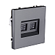 Розетка двойная Ethernet RJ45 Cat.6, серый Kollinger Eclipse EC-018GY