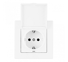 Комплект розетки с/з и шторками, защитной крышкой и рамкой Arte Milano SET06-1-41-1 white