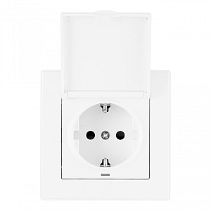 Комплект розетки с/з и шторками, защитной крышкой и рамкой Arte Milano SET06-1-41-1 white
