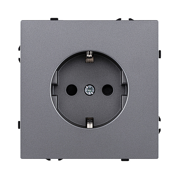 Розетка штепсельная SCHUKO 16A/250 В, серый Kollinger Eclipse EC-014GY