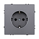 Розетка штепсельная SCHUKO 16A/250 В, серый Kollinger Eclipse EC-014GY