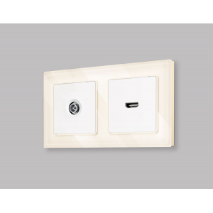 Комплект механизма TV розетки оконечной экранированной 5-1000MHz 3dB Alfa Белый матовый Quant Ambrella Volt MA133005 (AP1330, VM199)