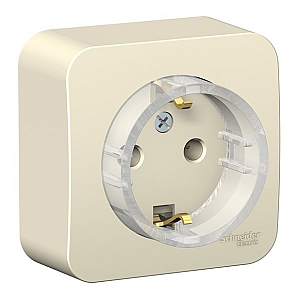 Розетка с/з без шторок,(тонкая) 16А, 250В изолир. Пластина Systeme Electric Blanca наруж Молочная BLNRA110112