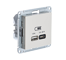 Розетка A + тип-C 45W высокоскор.заряд. QC,PD, мех. Systeme Electric AtlasDesign Беж ATN000229