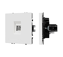 Розетка телефонная софт-тач белый кварц Arlight SCT-MTL1-SFPL-WH (RJ-11, 4C) 054300(1)