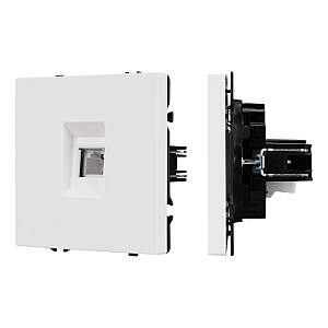 Розетка телефонная софт-тач белый кварц Arlight SCT-MTL1-SFPL-WH (RJ-11, 4C) 054300(1)