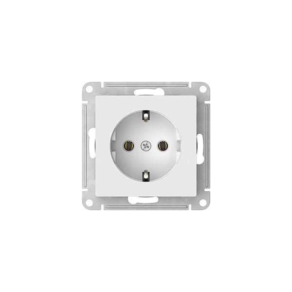 Розетка с заземлением, 16А, мех., быстрозажим. клем. Systeme Electric AtlasDesign Белый ATN000143S