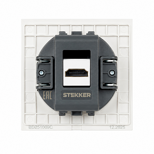 Розетка HDMI 2.0 Type A Stekker Мия RST00-3118-01 белая магнолия 50827