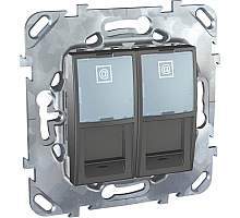 Розетка компьютерная 2хRJ45 Schneider Electric Unica MGU5.2020.12ZD