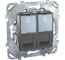 Розетка компьютерная 2хRJ45 Schneider Electric Unica MGU5.2020.12ZD