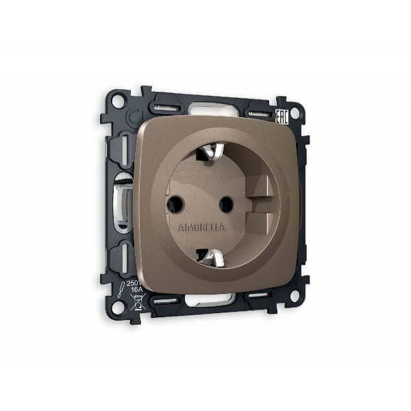 Комплект механизма розетки с/з на винтовых зажимах Ambrella Volt Omega MO636010 Комплект механизма розетки с/з на винтовых зажимах Ambrella Volt Omega MO636010