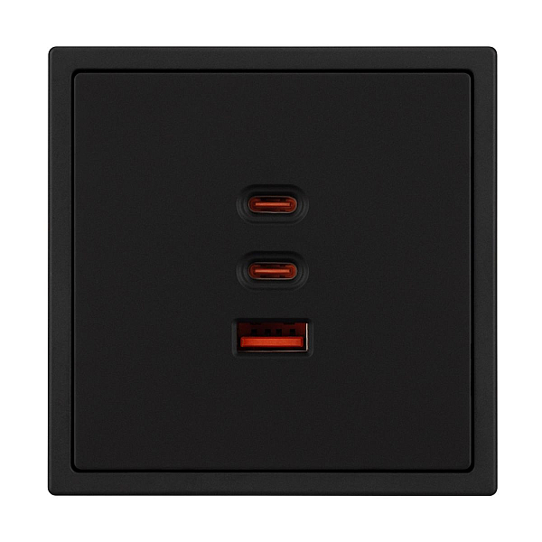 Механизм розетки с быстрой USB зарядкой Arlight SCT-NOBE-MUACC-SFPL-FC-BK (65W, QC3) 061834