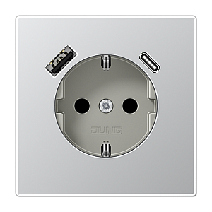 Розетка 2K+З USB Typ AC Jung AL1520-15CA