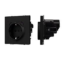 Розетка зк со шторками с USB тип C+С софт-тач черный оникс Arlight SCT-MUCC-SFPL-BK (250V, 16A) 061813(1)