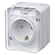 Розетка 2К+З Systeme Electric AtlasDesign 16A 250V со шторками белая ATN540145