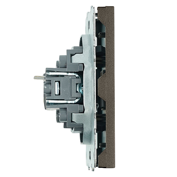Розетка компьютерная 1-местная RJ-45 (механизм), Stekker Эмили, RST00-5117-09, антрацит, soft touch 49925